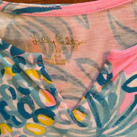 Lilly Pulitzer Size 6-7 Girls Dress Pink and Pineapples Summer Beach Dress - Picture 4 of 10